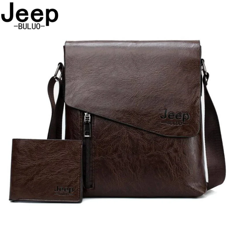 BULUOJEEP Брендовые мужские сумки-мессенджеры 2 Pce набор JEEP известного бренда деловые