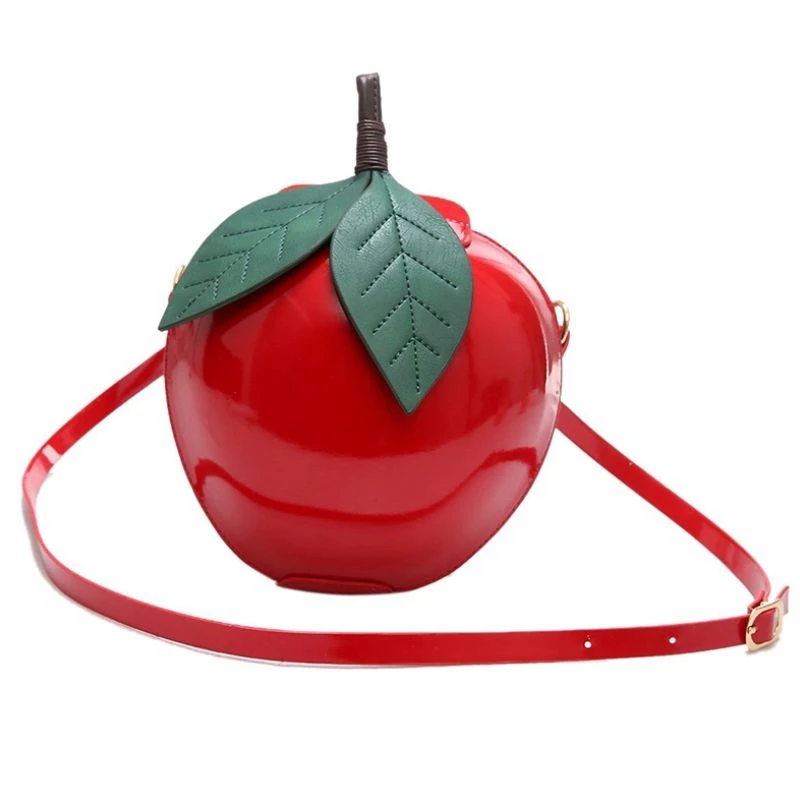 

2019 Cute Apple Shape Shoulder Bag for Girls Mini Crossbody Bags Personality Purse Fashion Messenger Bag Red Green