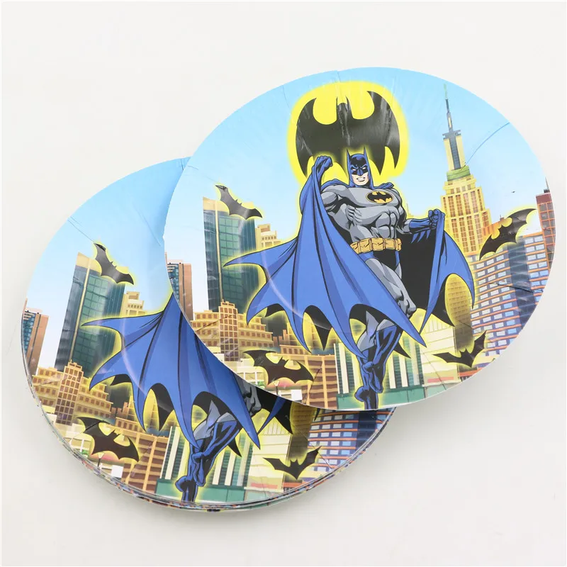 20pcs-hero-batman-children-birthday-party-decorations-disposable-paper-plates-cake-dishes-party-supplies (1)