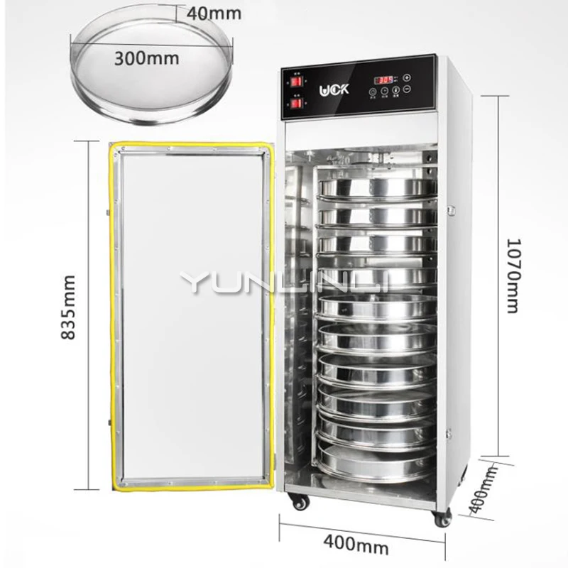 10 слоев пищевой осушитель Роторная сушилка для чая, сушильная машина для фруктов Дегидратор из нержавеющей стали машина для обезвоживания LT-001