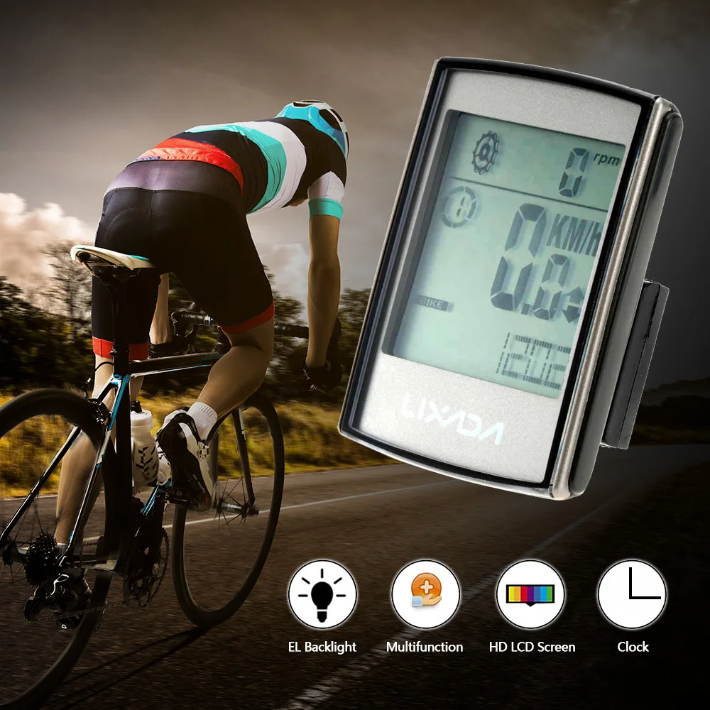 

Lixada 2-in-1 Wireless Bike Cycling Computer Bicycle Speedometer Waterproof Stopwatch Cadence LCD Backlight Bicycle Accessories