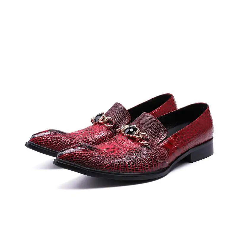 Holgazán Zapatos Cocodrilo Para Punta Diseñador De Moda Rojo En Planos Hombres Nuevo Casuales Resbalón Errfc Los Llegada Un Patrón 70wqx8g