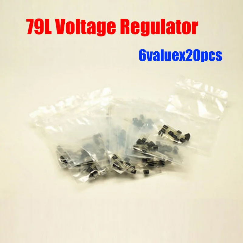 

79L Series 6valuesx20pcs=120pcs Voltage Regulator Assorted Kit 79L05 79L06 79L08 79L09 79L12 79L15