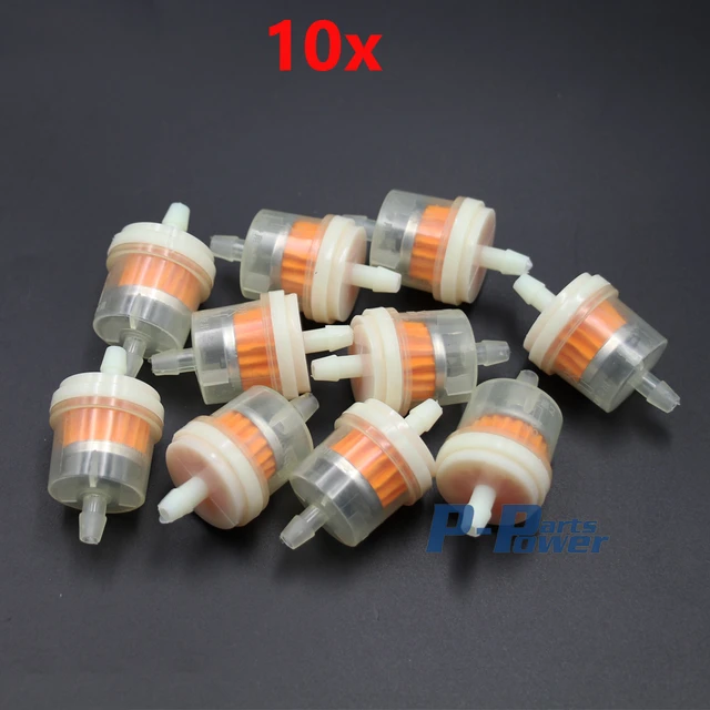 10x GASOLINE FILTER FUEL FILTER UNIVERSAL 6/8mm >> ROLLER MOTORCYCLE QUAD |  NEW