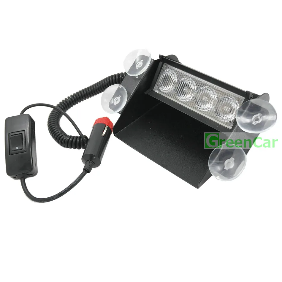 1Set 4W LED Windshield Police Light Viper Car Warning Strobe Beacons