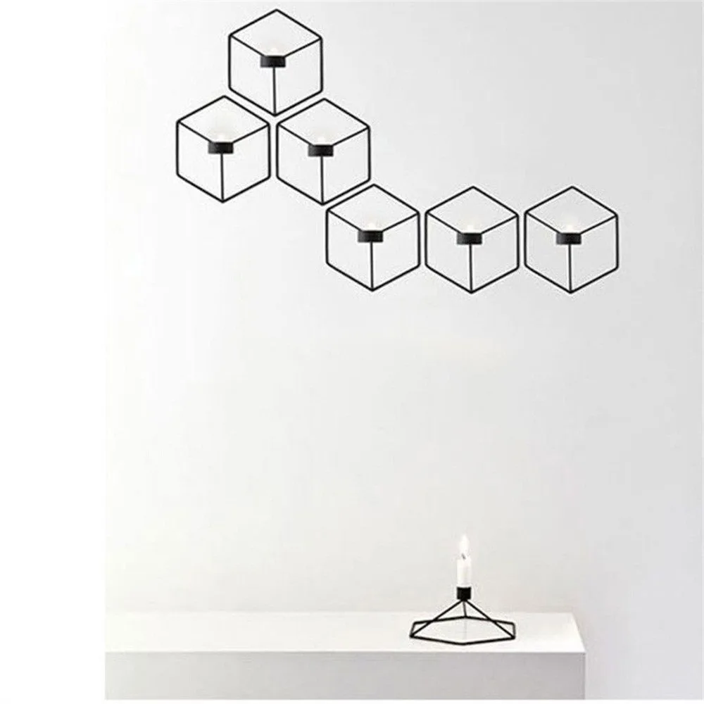 3D геометрический скандинавском стиле, бра, подходящий Железный подсвечник, подсвечник, картины на стену ручной работы, декоративный подсвечник