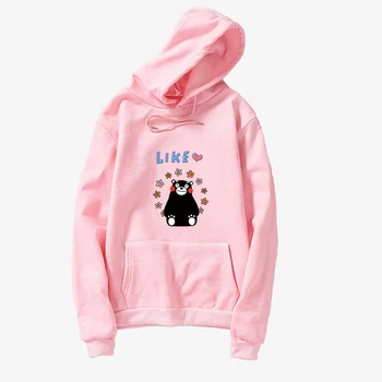 

Casual Sweatshirt Women Kpop Spring Fleece Kumamon Cartoon Printed Streetwear Kawaii Tracksuit Female Harajuku Oversized Hoodies