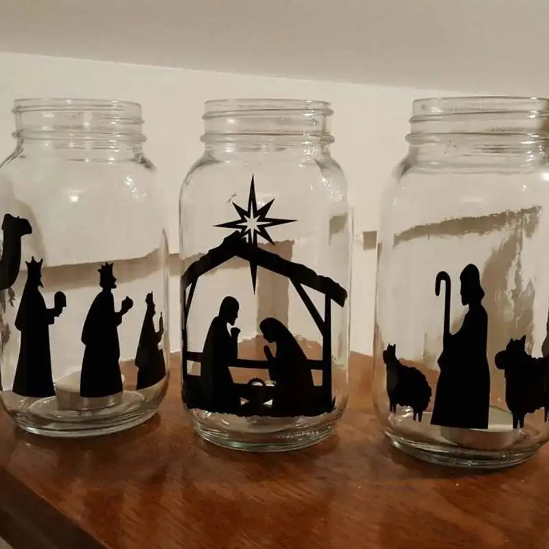 Nativity-Scene-Vinyl-Sticker-Decal-For-Glass-Blocks-Christmas-Decoration-Waterproof-removable-3pcs-set