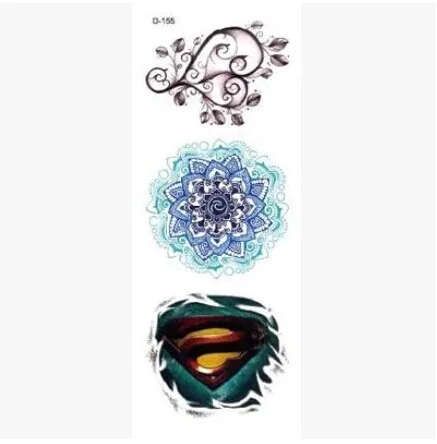 Новинка, 8 шт, борода, Красный треугольный глаз, двухмерный треугольник, Круглый Логотип Супермена, Япония, Harajuku, Временные татуировки, наклейка