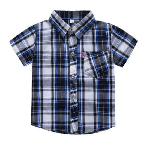 Г. Летняя новая хлопковая одежда для мальчиков детская рубашка в клетку тонкая рубашка для джентльмена для вечеринки Повседневные детские рубашки с короткими рукавами - Цвет: 1