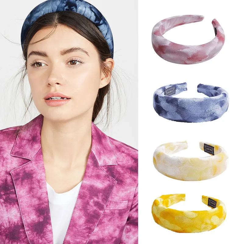 

Elegant Velvet Thick Sponge Headbands Women Wide Head Band Headwear Elasticity Hairbands Girl Hair Accessories Vintage Headband