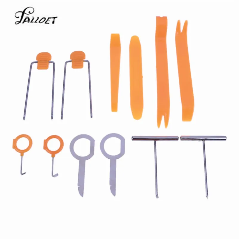 

12Pcs/Set Car Stereo Installation Tools Set for Car Radio Removal Car Panel Door Clip Panel Dash Audio Car Tool Kit