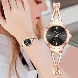 LVPAI Роскошные металлические стальные полосы женские часы лучший бренд браслет часы горный хрусталь Женские кварцевые наручные часы