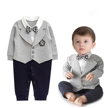 

Newborn Gentleman Clothing Dressy Kid Baby Boy Gentleman Romper Jumpsuit Bodysuit Clothes Outfit 0-24M