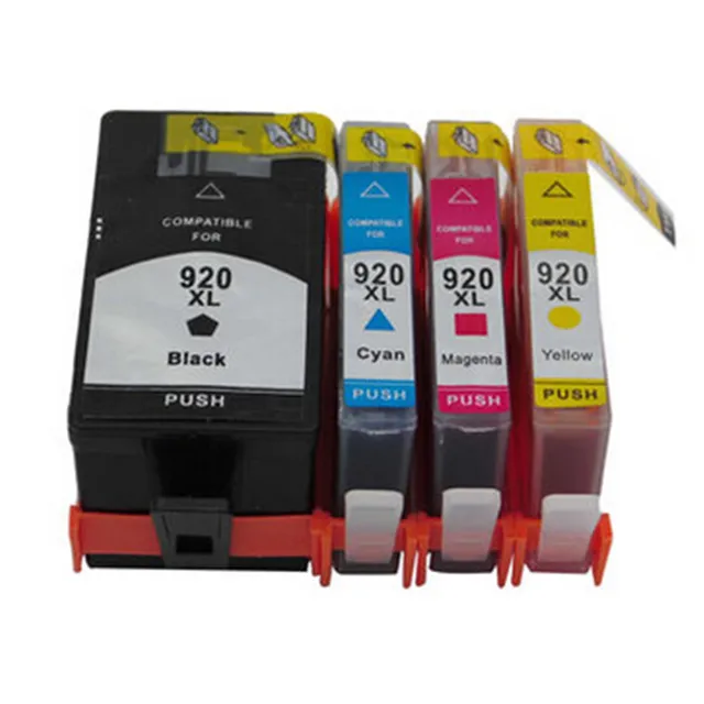 4 Pcs For HP 920XL 920 XL Ink Cartridge Black Cyan Magenta Yellow For HP Officejet 7000 Inkjet