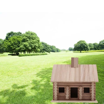 

Wood Bird Houses for Outside Free Standing Garden Decor,Birds Nest Box (L)