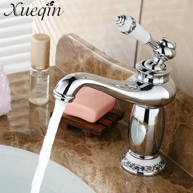 Xueqin Antique Silver Concise Bathroom Faucet Bronze Finish Xueqin Antique Silver Concise Bathroom Faucet Bronze Finish Br Basin Sink Single Handle