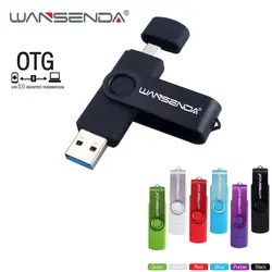 Wansenda OTG USB флешка высокое Скорость Usb 3,0 Pen Drive 8 ГБ 16 ГБ 32 ГБ 64 ГБ cle usb 3,0 Флешка флешки Micro USB Stick