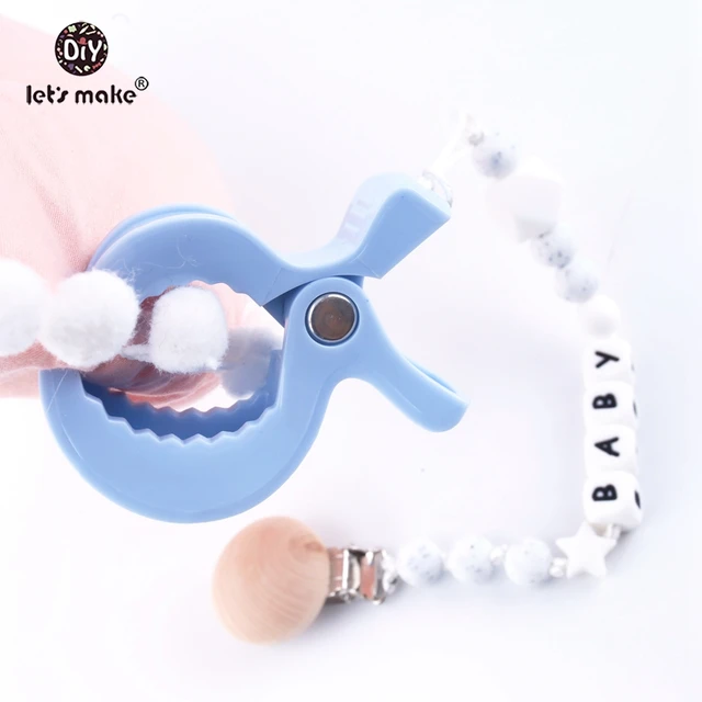 Let's Make 5pcs Lamp Pram Stroller Pegs To Hook Muslin and Toys Seat Cover Blanket Clips Car Organizer Toys Accessories 4