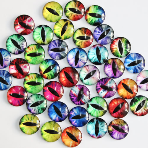 Onebeading 8 10 12 14 16 18 20 25 30 35MM Random Mixed Toys Dolls Eyes Round Glass Cabochon Flatback Photo DIY Making K05522