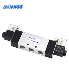 4V420-15 Pneumatic Flow Adjust Solenoid Valve 5 Way 2 Position Electric Magnetic Valve DC24V DC12V AC36V AC110/220V 4v210 08 pneumatic dc12v dc24v ac110 ac220 5 way triple solenoid valve w base push in connectors silencer