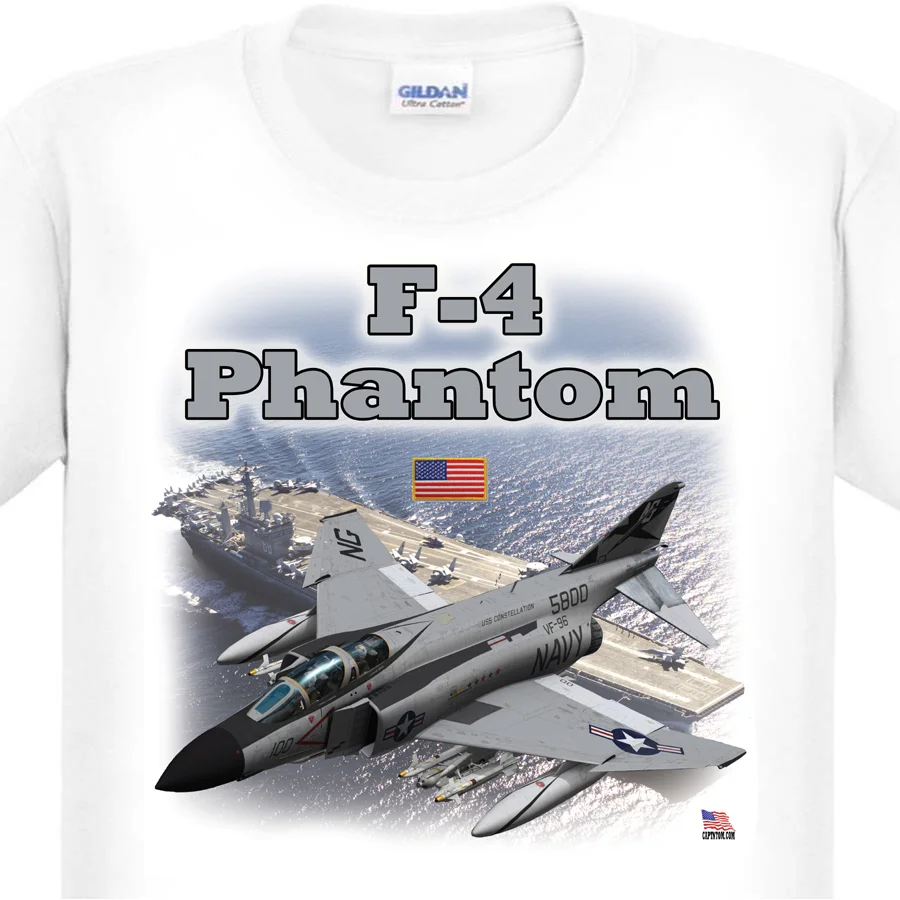 2019 модные однотонные Цвет мужские футболки-F-4 Phantom II Футболка Повседневная