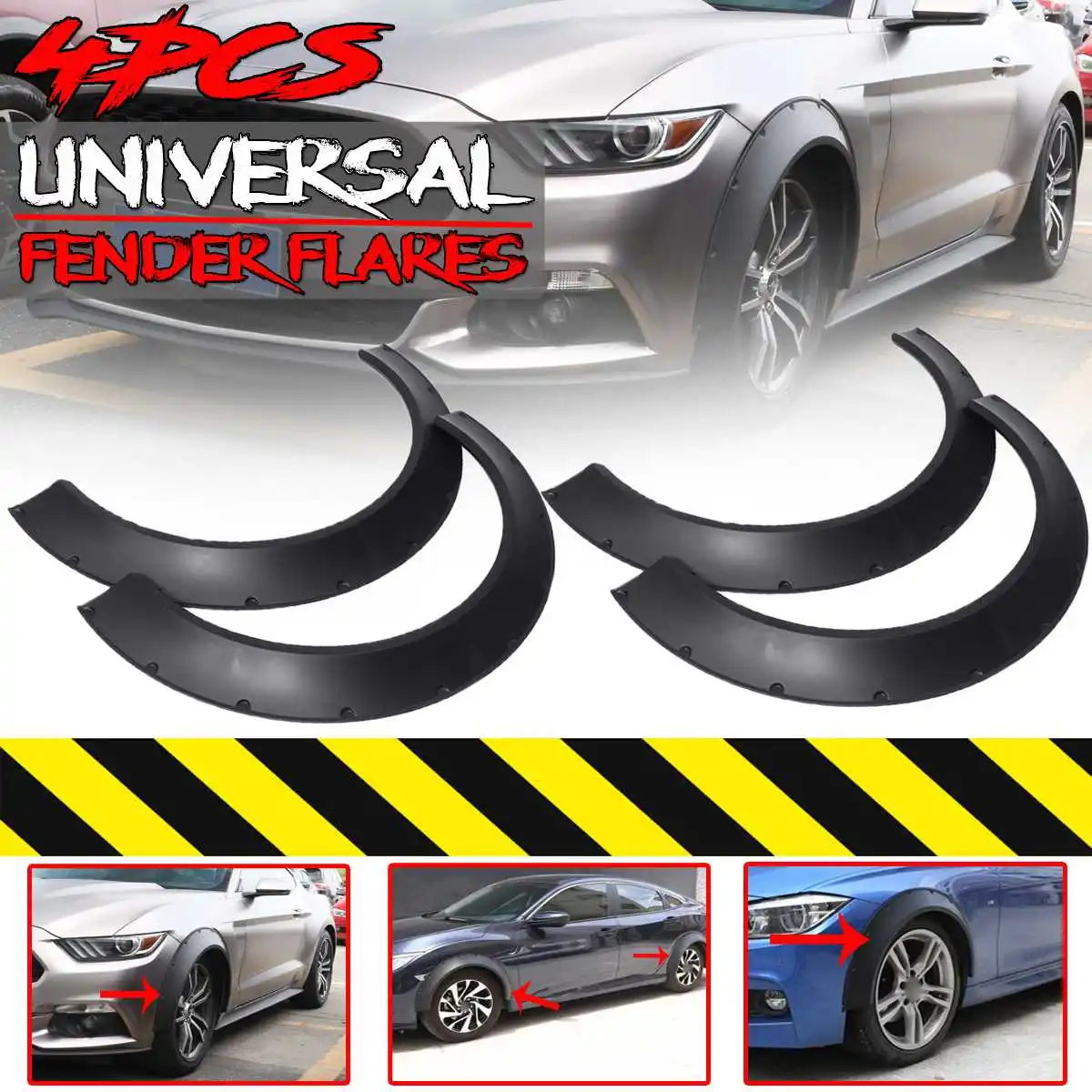 

New Universal Car Wide For Fender Flares Wheel Arches Extension 4Piece For BENZ W205 W204 W203 For BMW F32 F33 F36 E90 E92 E93