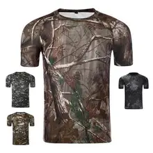 Летний военный Камуфляжный мужской футболка Повседневная тактическая армейская футболка с круглым вырезом Мужская быстросохнущая камуфляжная одежда с короткими рукавами