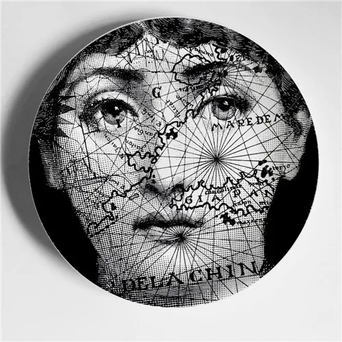 Rosenthal Piero fornasetti таблички черный/белый иллюстрации висит блюда по производству образцов/дома/отеля Декор Кавальери уход за кожей лица керамические изделия - Цвет: 35