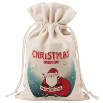 

Christmas Bag Canvas Large Candy Bags Canvas Santa Sack with Drawstring for Christmas Gift,Reusable Jewelry Storage Case Coin