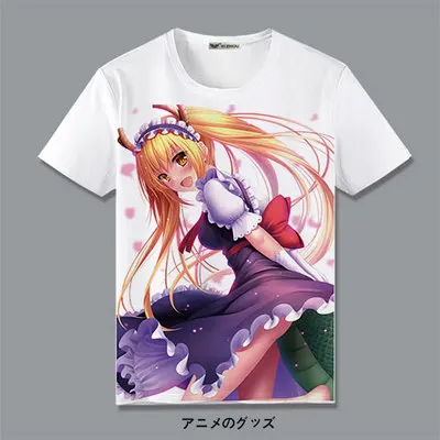 Косплей костюм Kobayashi san Chi no Maid Dragon KannaKamui and Tohru аниме футболка с короткими