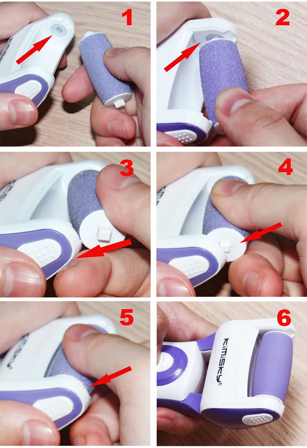 Recarregável à Prova Cuidados com os Pés Kimisky Azul Água Ferramenta Pedicure Callus Remover pé Pés Pele Morta Esfoliante 7 ps Rolos Cabeças d' 15 Ferramenta Cuidados Com Os Pés Pedicure callus