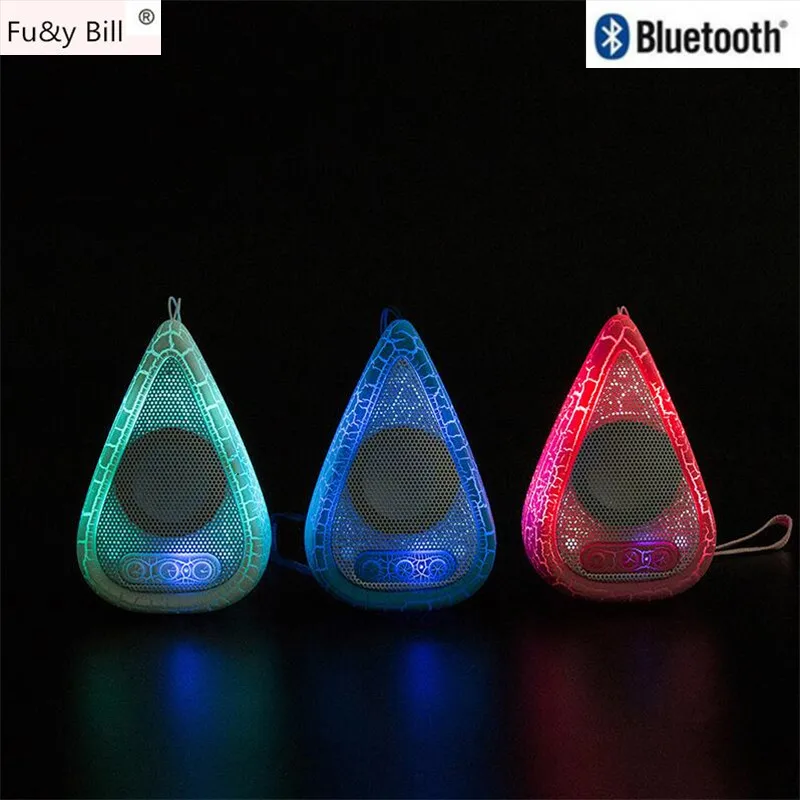 Portable LED Flashing Bluetooth Speaker Water Drop Shape Wireless