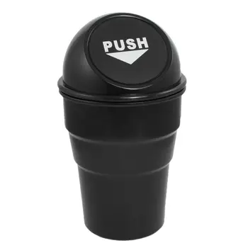 

Black Plastic Cover Home Car Ashtray Trash Bin Can Garbage Container