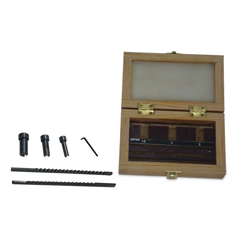 

HSS Keyway Broach Set Metric Sized 6pcs 2mm 3mm Broaches 6/8/10 Collared Bushings with Shims CNC Cutting Tools