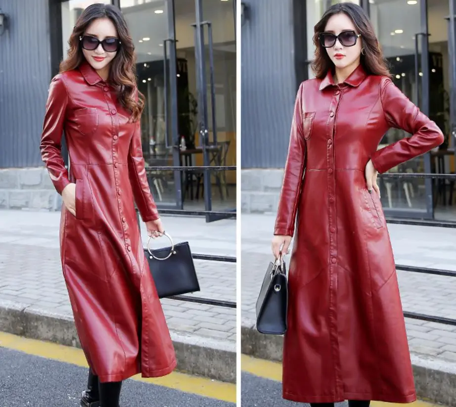 Кожаный Тренч desigual длинное пальто PU casaco feminino