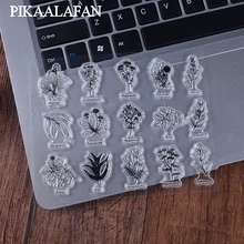 PIKAALAFAN растения прозрачный силиконовый штамп/печать для DIY Скрапбукинг/фотоальбом Декоративные прозрачные игрушечные печати