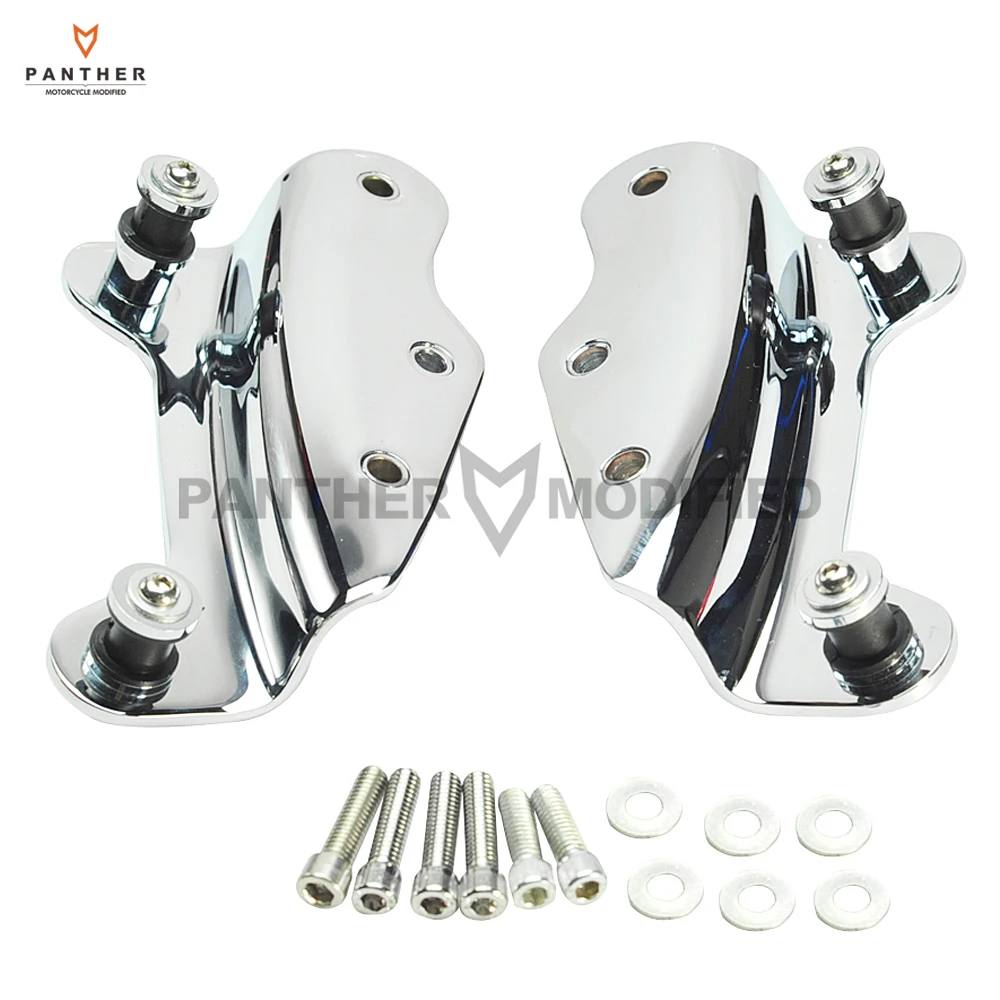 

1 pair 4 FOUR POINT Chrome Motorcycle Docking Hardware Kit case for Harley Road King FLHR Road Glide 2009 2010 2011 2012 2013