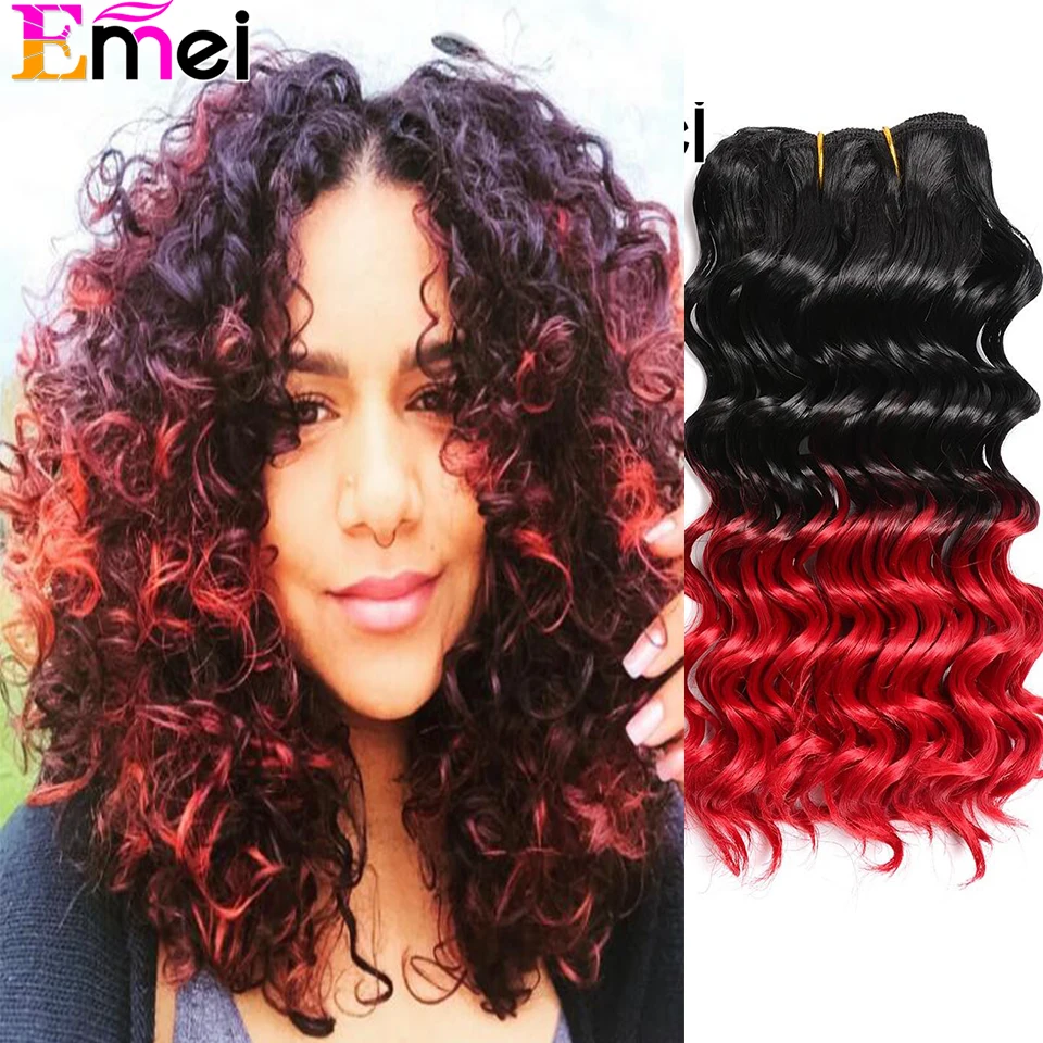 4pcs Lot Ombre T1b Red Marley Braiding Synthetic Afro Kinky Curly