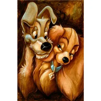 

YIKEE Diamond Painting Dog 5d diy Rhinestones Pictures Cross Stitch Mosaic House k938