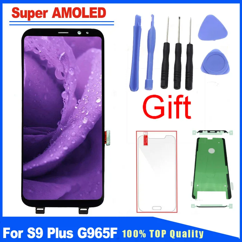 

Super AMOLED For Samsung Galaxy S9 Plus SM-G9650F LCD Display Touch Screen Digitizer Assembly Replacement Kits Free Sticker