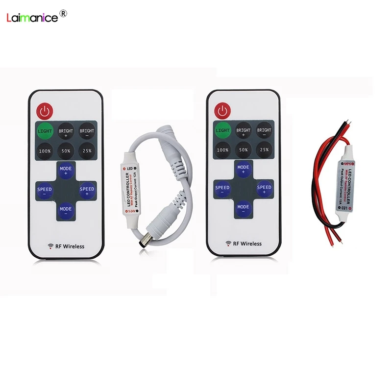 

Mini DC 5V 12V 24V RF Wireless Remote Control Led Controller Dimmer For Single Color Strip Lighting 3528 5050 5630 3014 2835 SMD