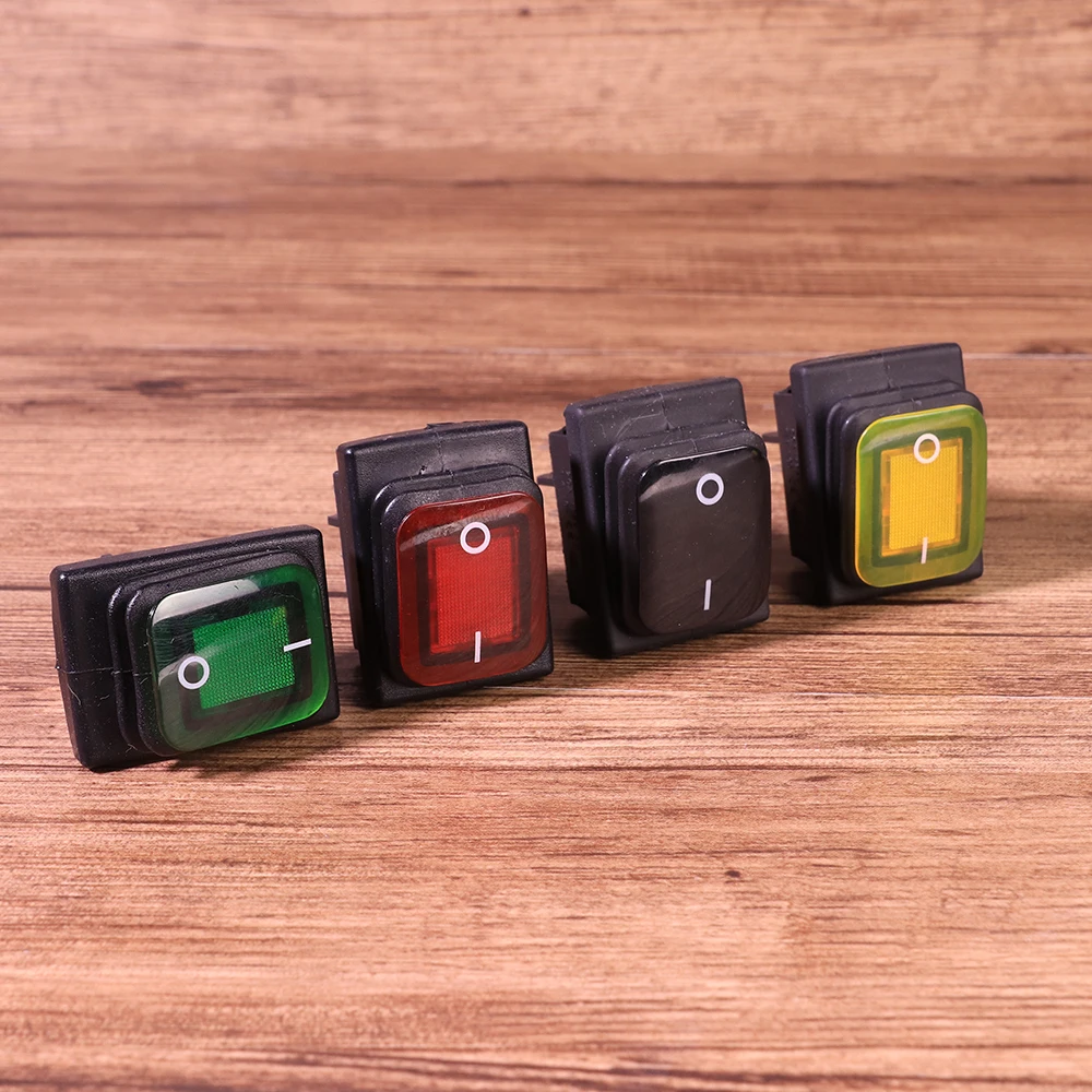

4Pcs 4 Pin KCD4-202N Boat Rocker Switch On-Off With Red Black Green Yellow Light Power Switch
