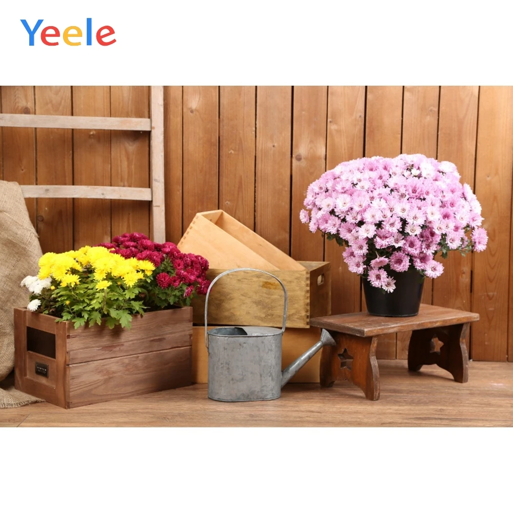 Yeele Farm Wooden House Interior Flowers Kettle Baby Photography Background Customized Photographic Backdrops For Photo Studio