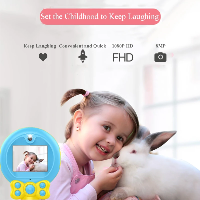 Продажа 2019 Новая цифровая HD 1080P детская камера с двумя объективами, многофункциональная мультяшная волшебная палочка для детской камеры, подарок на...