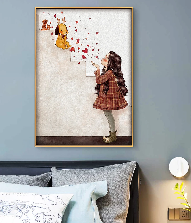 Zozack рукоделие, DIY напечатанный мультфильм любовь девушка вышивка крестиком наборы для полной вышивки Набор для вышивки крестиком домашнее украшение