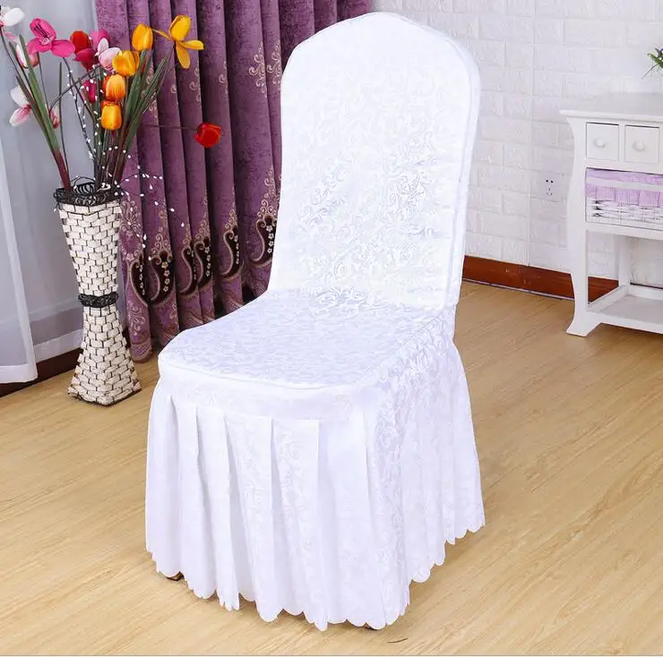 Buy Big Discount!! 50pcs White Banquet dining chair cover & jacquard chair