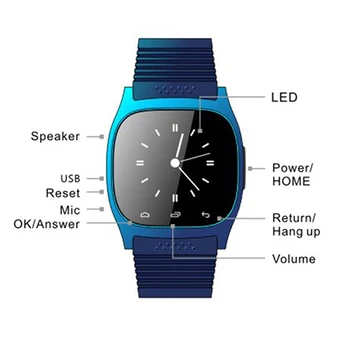 

Waterproof Sport Bluetooth Smartwatch Wrist Smart Watch Music Player With LED Alitmeter Pedometer For Android