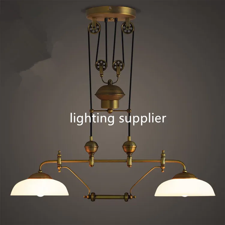 

Nordic Minimalist Pulley Block Pendant Lights. Retro country wrought iron suspension lamp industrial LOFT. Restaurant Lighting