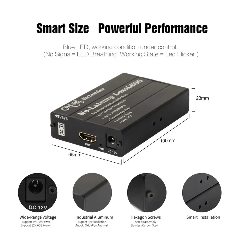 TreasLin без потерь HDMI Extender PoE передатчик приемник по одной Cat5e Cat6 до 100 м для Digital